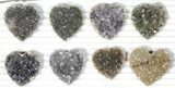 Lot: Druzy Amethyst/Quartz Heart Clusters ( Pieces) #127585-1